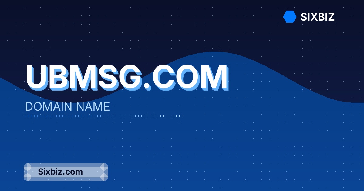 Ubmsg.com - Premium Domain Name For Sale