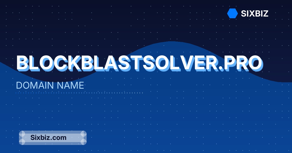 blockblastsolver.pro - Premium Domain Name For Sale