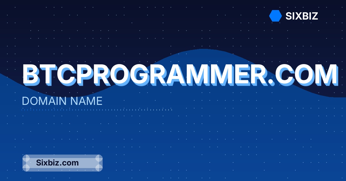 btcprogrammer.com - Premium Domain Name For Sale