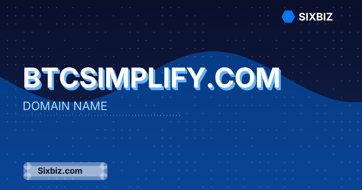 btcsimplify.com - Premium Domain Name For Sale