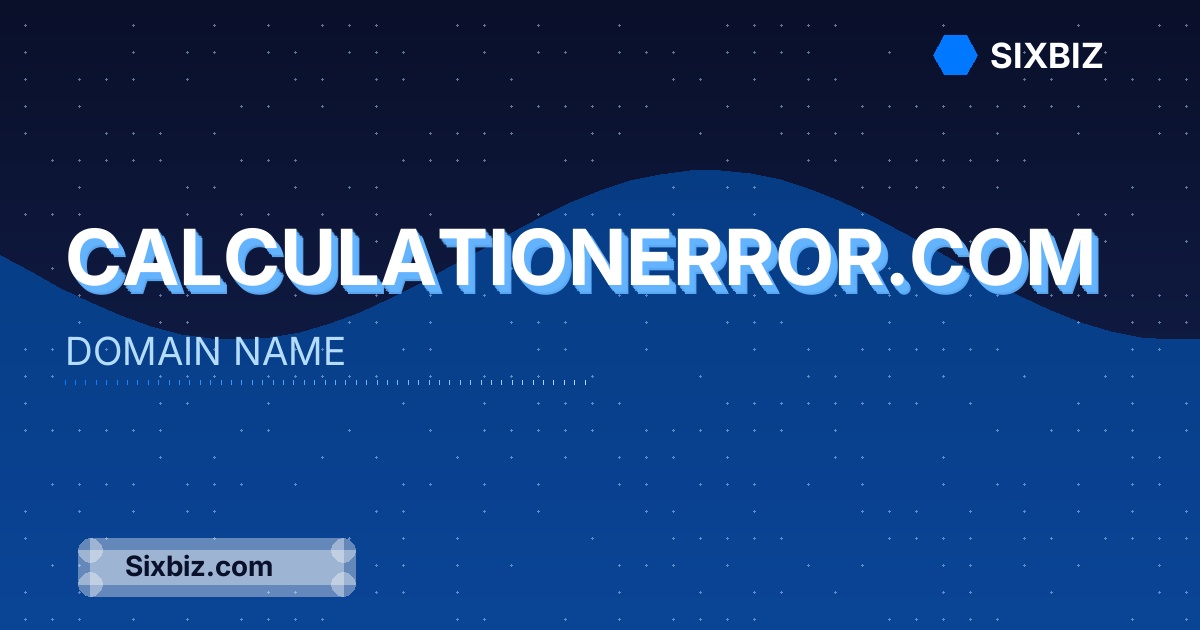 calculationerror.com - Premium Domain Name For Sale