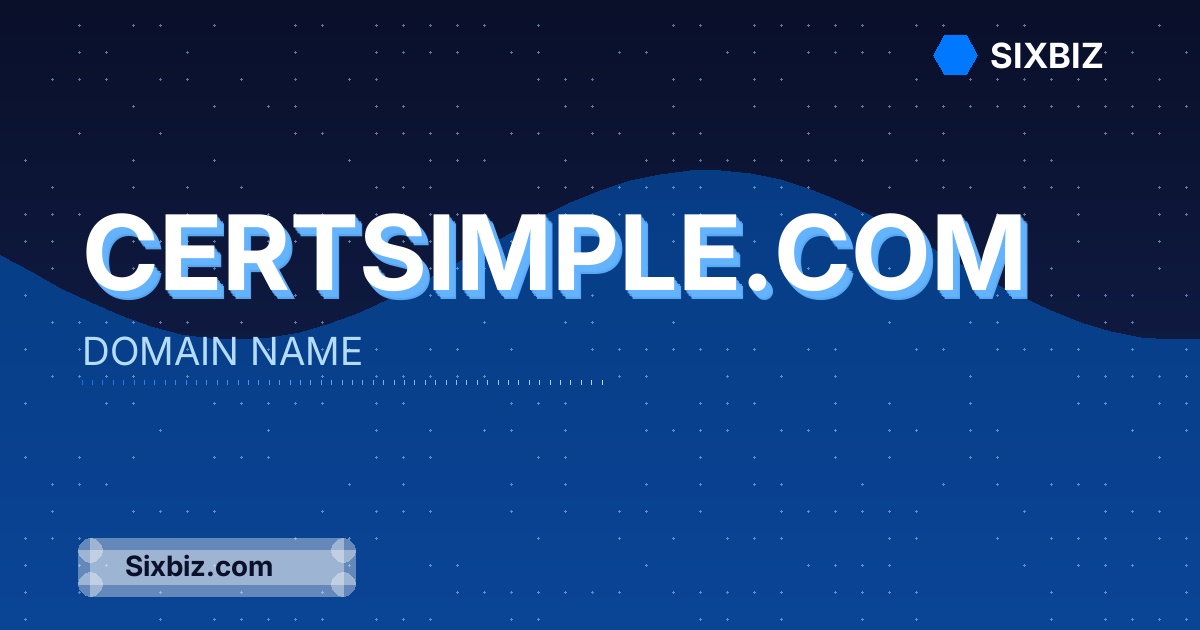 certsimple.com - Premium Domain Name For Sale