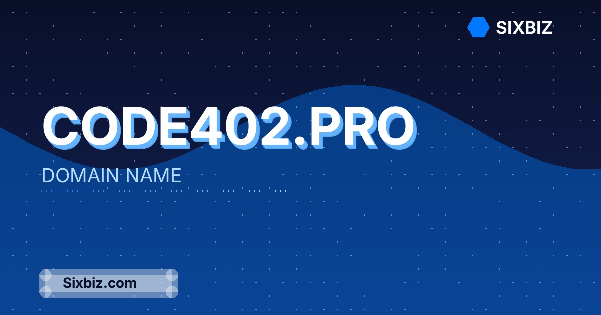 code402.pro - Premium Domain Name For Sale