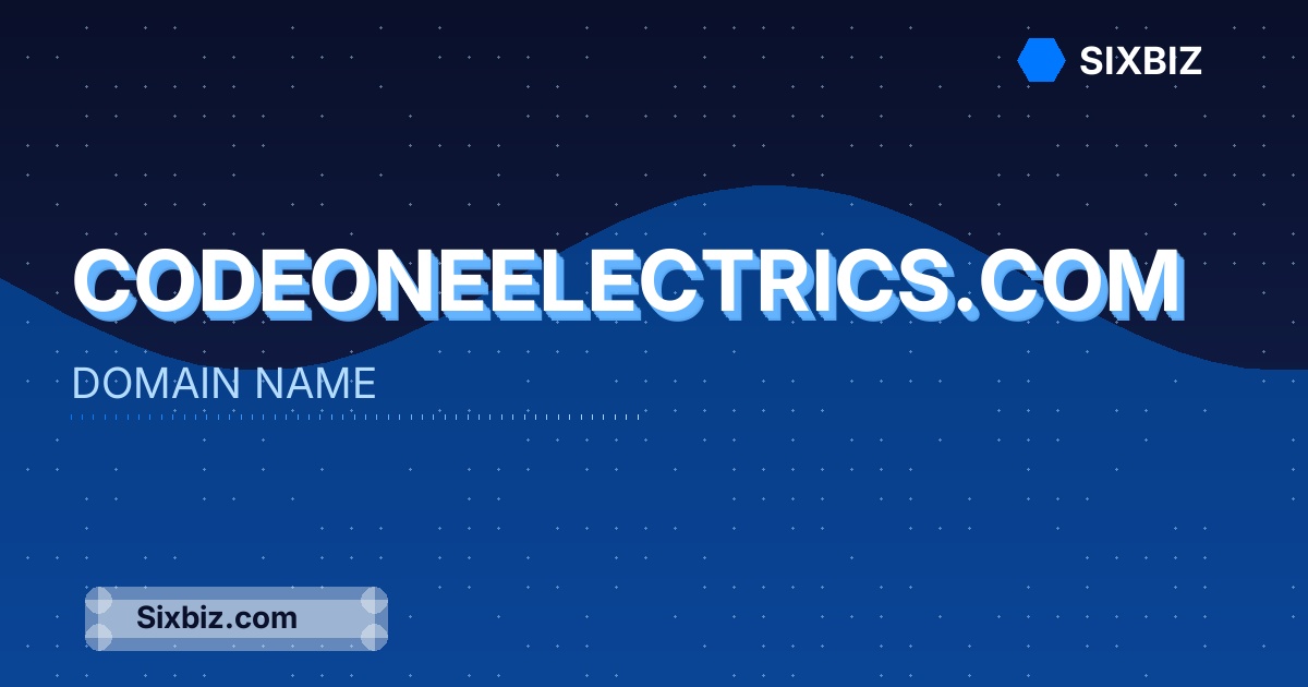 codeoneelectrics.com - Premium Domain Name For Sale