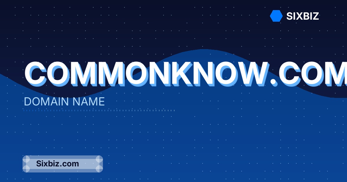commonknow.com - Premium Domain Name For Sale