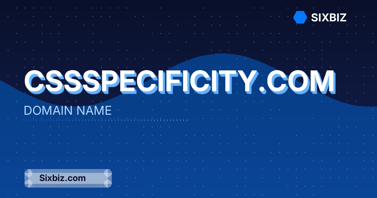 cssspecificity.com - Premium Domain Name For Sale