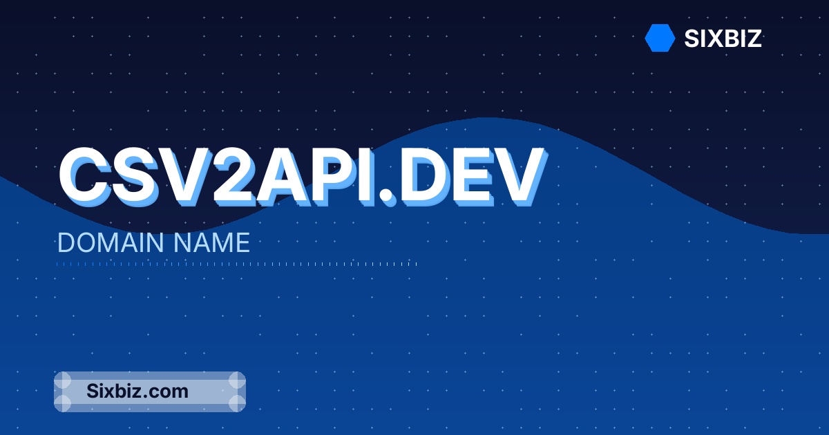 csv2api.dev - Premium Domain Name For Sale
