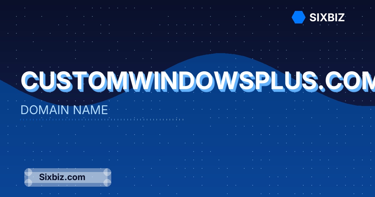 customwindowsplus.com - Premium Domain Name For Sale