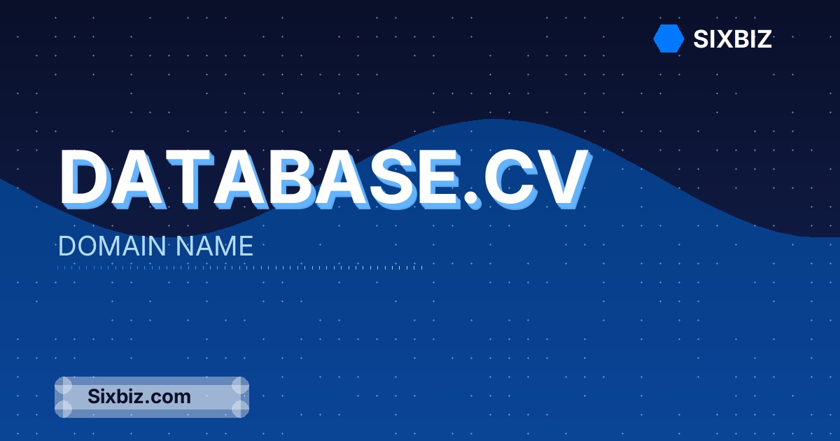 database.cv - Premium Domain Name For Sale