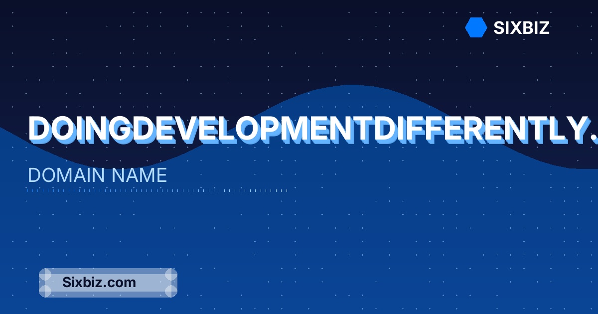 doingdevelopmentdifferently.com - Premium Domain Name For Sale