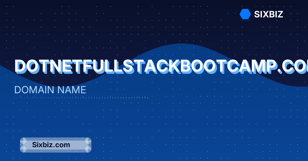 dotnetfullstackbootcamp.com - Premium Domain Name For Sale