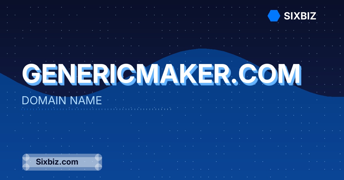 genericmaker.com - Premium Domain Name For Sale
