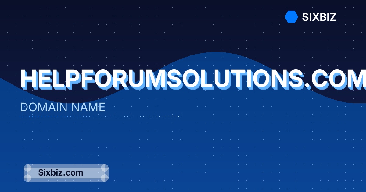 helpforumsolutions.com - Premium Domain Name For Sale