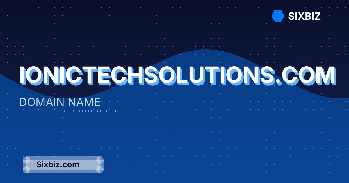 ionictechsolutions.com - Premium Domain Name For Sale