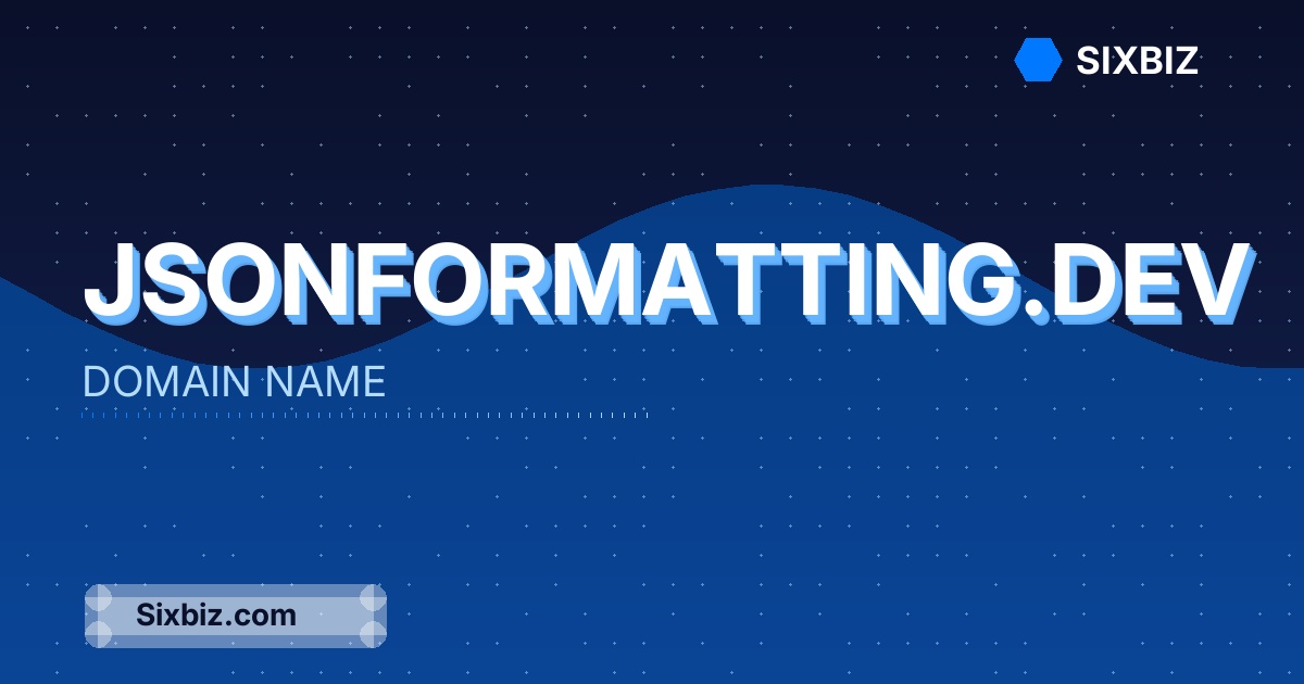 jsonformatting.dev - Premium Domain Name For Sale