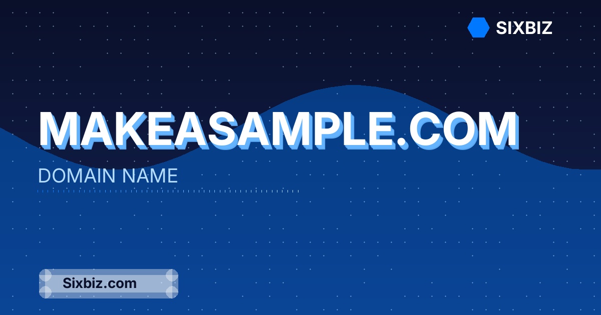 makeasample.com - Premium Domain Name For Sale