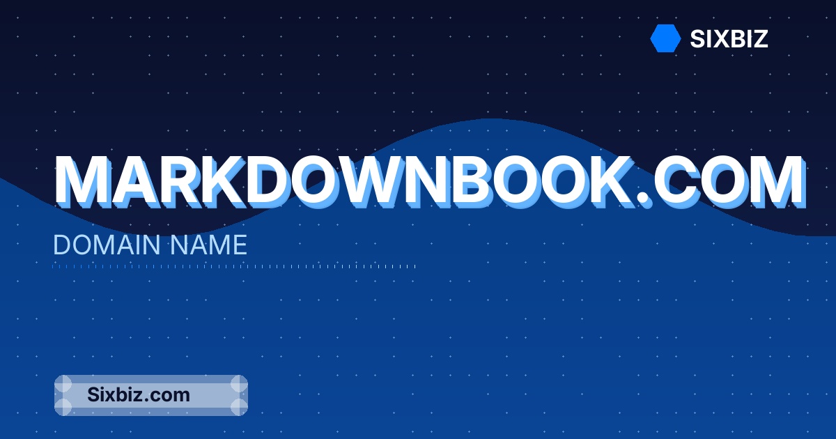 markdownbook.com - Premium Domain Name For Sale
