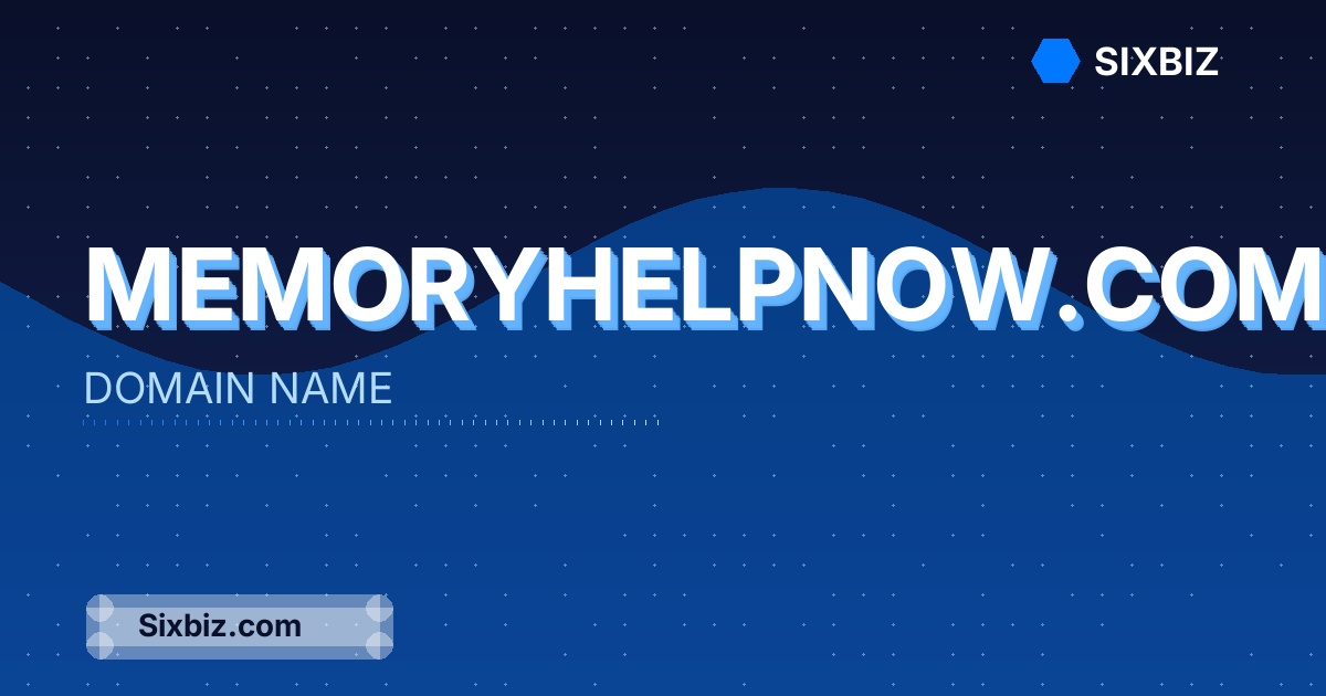 memoryhelpnow.com - Premium Domain Name For Sale