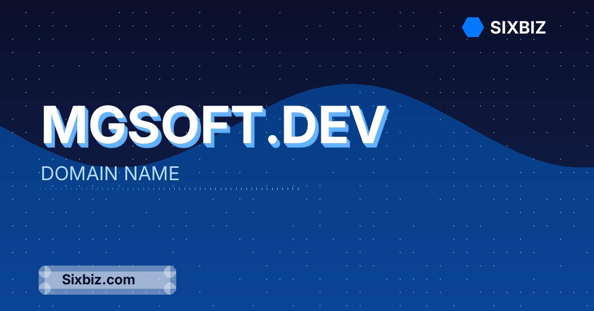 mgsoft.dev - Premium Domain Name For Sale
