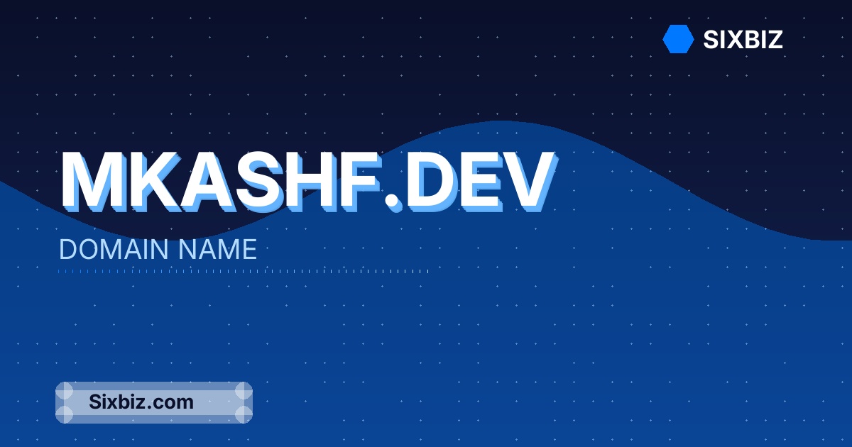 mkashf.dev - Premium Domain Name For Sale