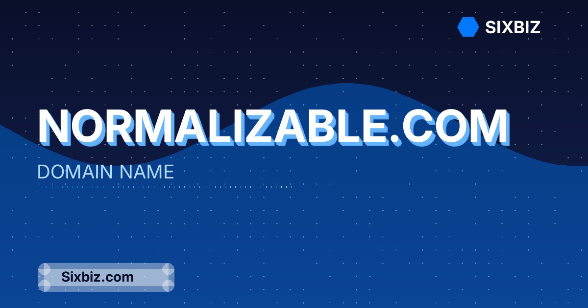 normalizable.com - Premium Domain Name For Sale
