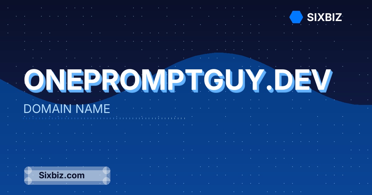 onepromptguy.dev - Premium Domain Name For Sale