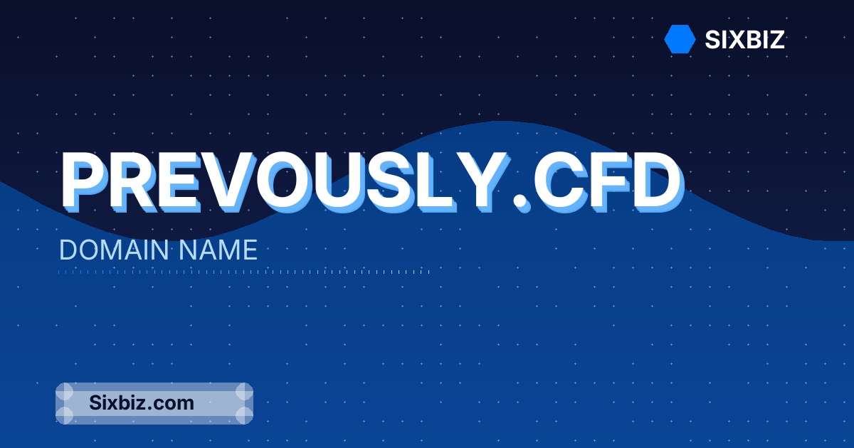 prevously.cfd - Premium Domain Name For Sale