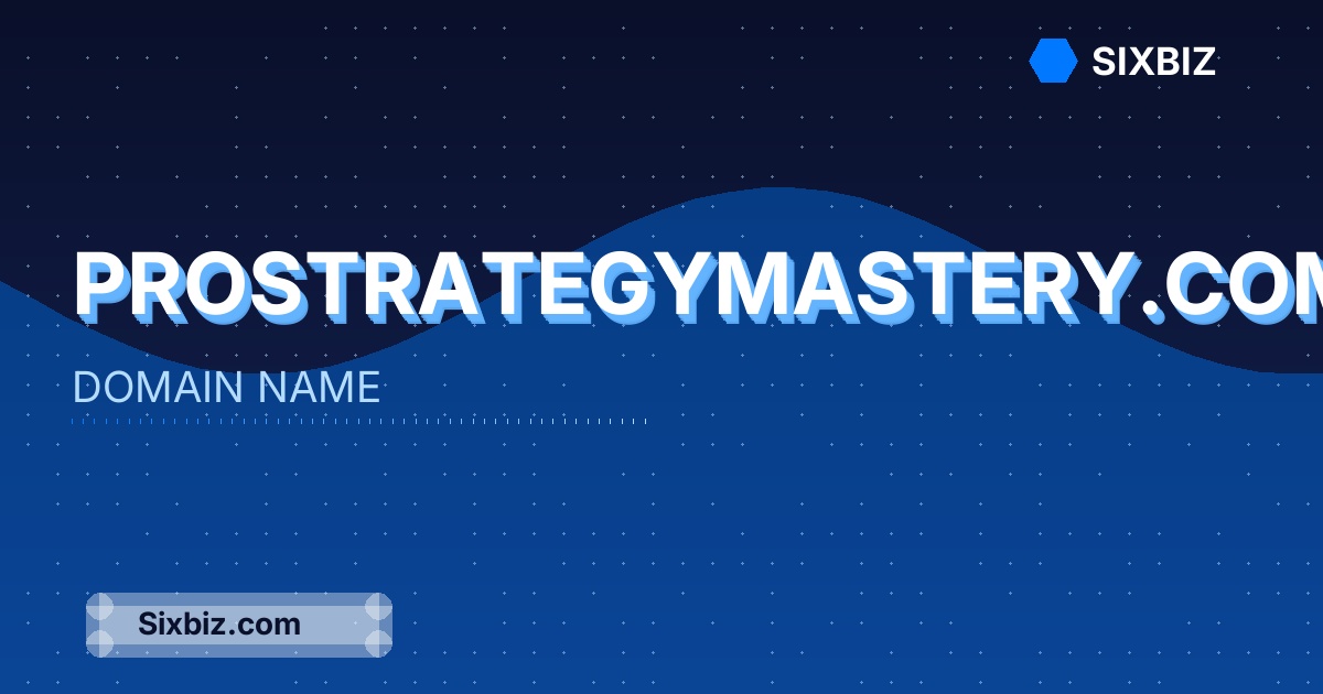 prostrategymastery.com - Premium Domain Name For Sale