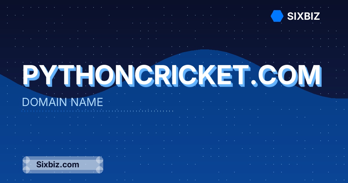 pythoncricket.com - Premium Domain Name For Sale