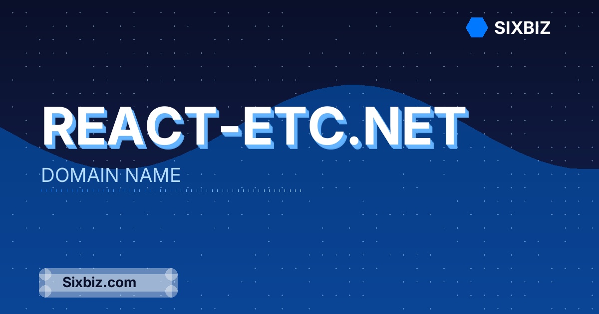 react-etc.net - Premium Domain Name For Sale