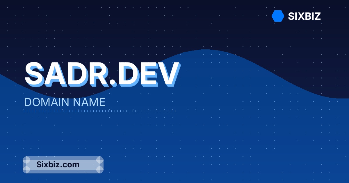 sadr.dev - Premium Domain Name For Sale