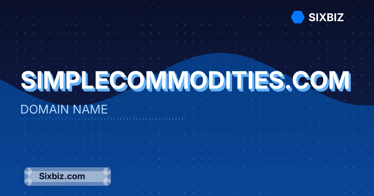 simplecommodities.com - Premium Domain Name For Sale