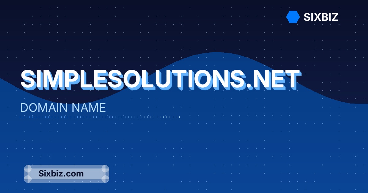 simplesolutions.net - Premium Domain Name For Sale