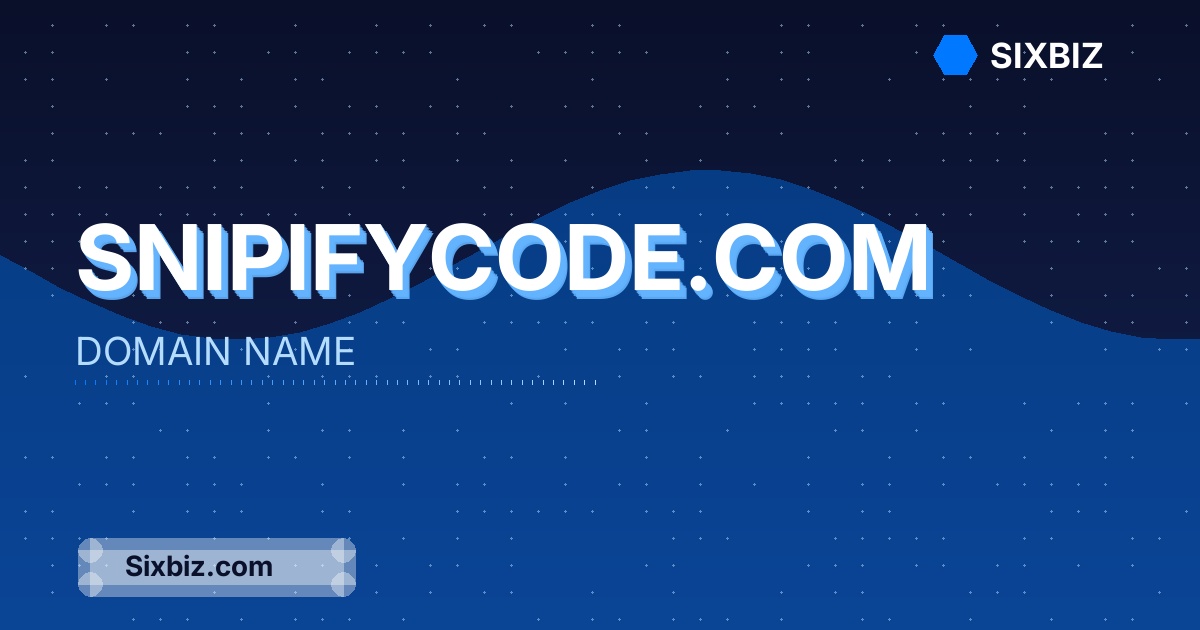 snipifycode.com - Premium Domain Name For Sale