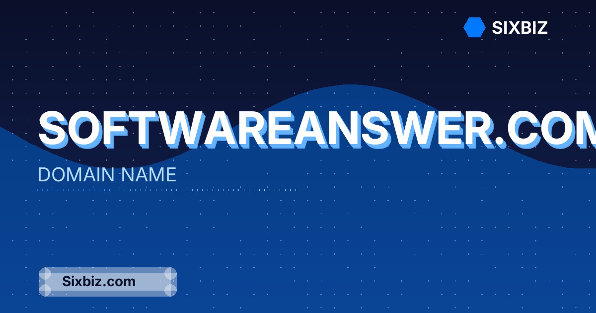 softwareanswer.com - Premium Domain Name For Sale