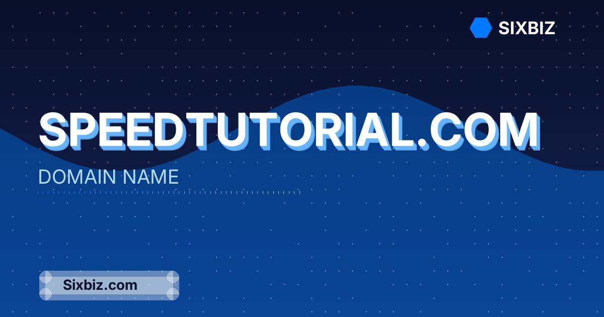 speedtutorial.com - Premium Domain Name For Sale