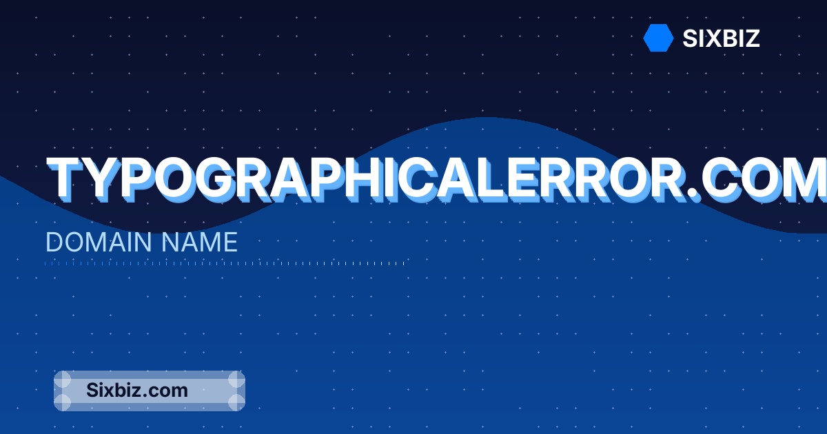 typographicalerror.com - Premium Domain Name For Sale