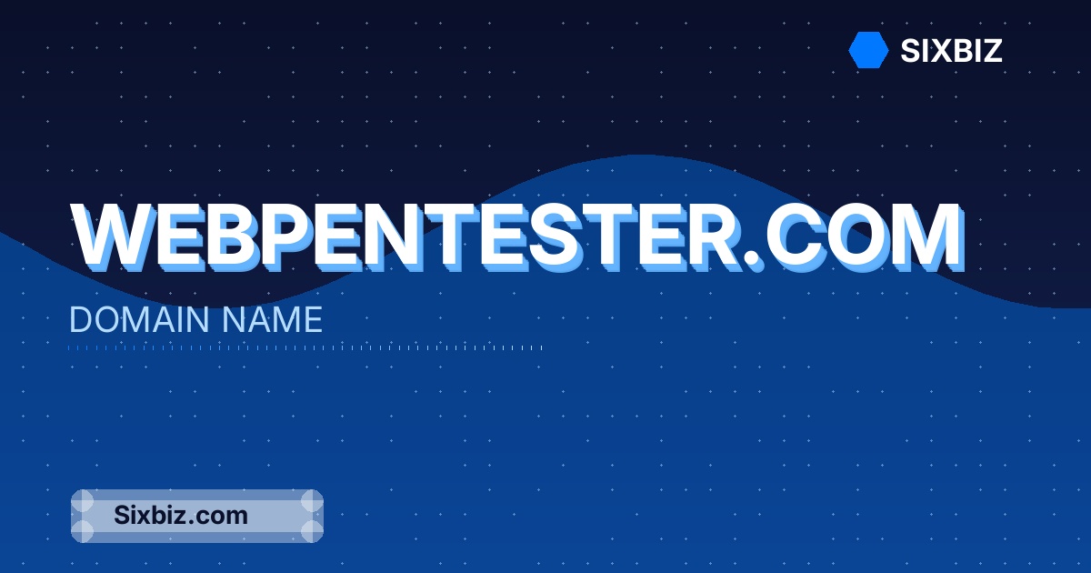 webpentester.com - Premium Domain Name For Sale