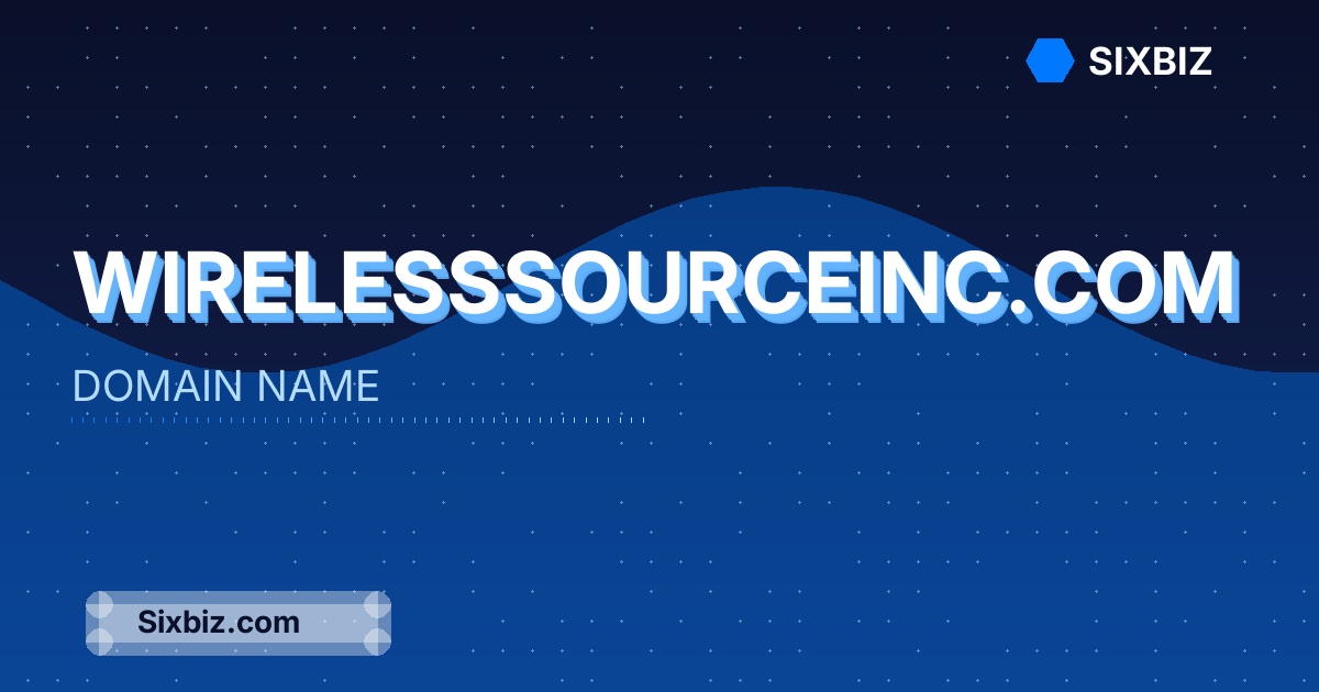 wirelesssourceinc.com - Premium Domain Name For Sale