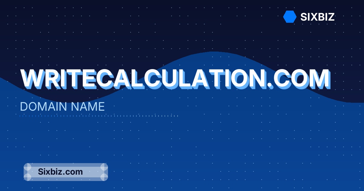 writecalculation.com - Premium Domain Name For Sale